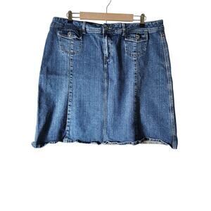 MWAH Blue Denim A-Line Medium Wash Jean Skirt SZ 20W